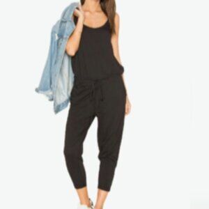 BOBI Black Drawstring Jumpsuit